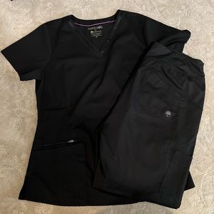 Purple Label Black Jogger Scrub Set